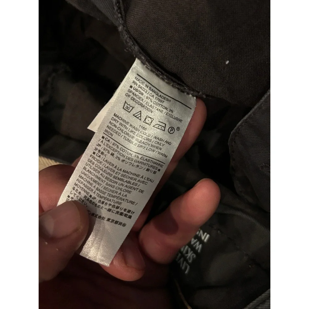 Banana Republic Mens Lived-In Chino Skinny Fit Pants Grey 28x24